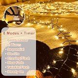 Meision Łańcuch świetlny na zewnątrz, 8 m, 400 diod LED, łańcuch świetlny z wtyczką 31 V z timerem + 8 trybów + funkcja pamięci + wodoszczelność IP44, łańcuch świetlny klastra do dekoracji