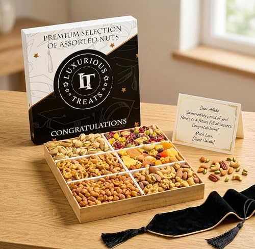 Image of Graduation Health Food Gift Basket | Gifts for Graduate Assorted Fruit and Nut Sampler Gift Set Class of 2026 Congratulations Grad | Gourmet Snacks Nuts for Men Women | Kosher