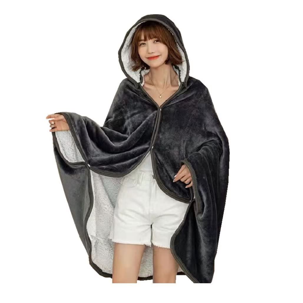 Amazon｜ひざ掛け 肩掛け 着る毛布 フード付き 膝掛け ひざかけ