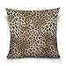 Linomo - Funda de cojín Decorativa de 40 x 40 cm, diseño de Leopardo, algodón, 40,64 x 40,64 cm