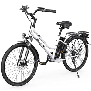 VARUN Electric Bike for Adults – 500W Electric Bicycle Up to 40 Miles, Removable Battery, 7-Speed, and Shock Absorber, Stylish 26″ Ebike Suitable for Commuting