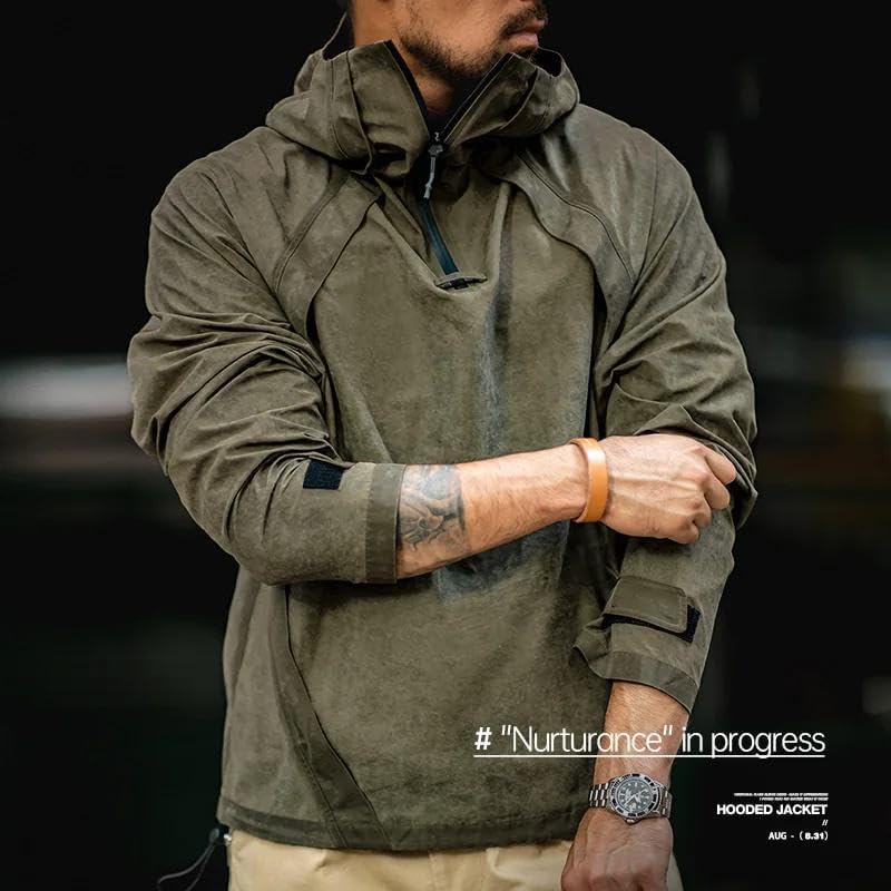 Xingfenly Retro Hooded Jackets Men' Bad Weather Outdoor Jacket Army Tactical Hoodies Military Sweatshirts Autumn Coat