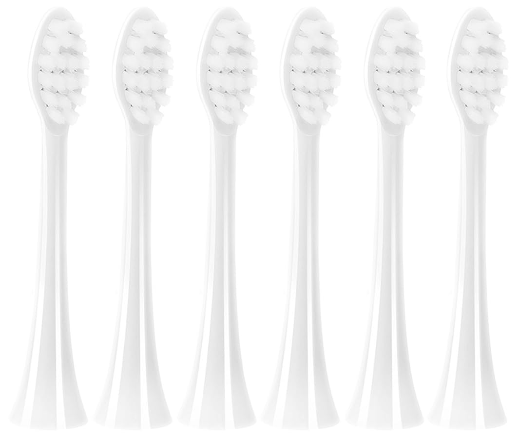 6 cabezales de cepillo de dientes aptos para cepillo de dientes, cabezales de repuesto para (blanco)