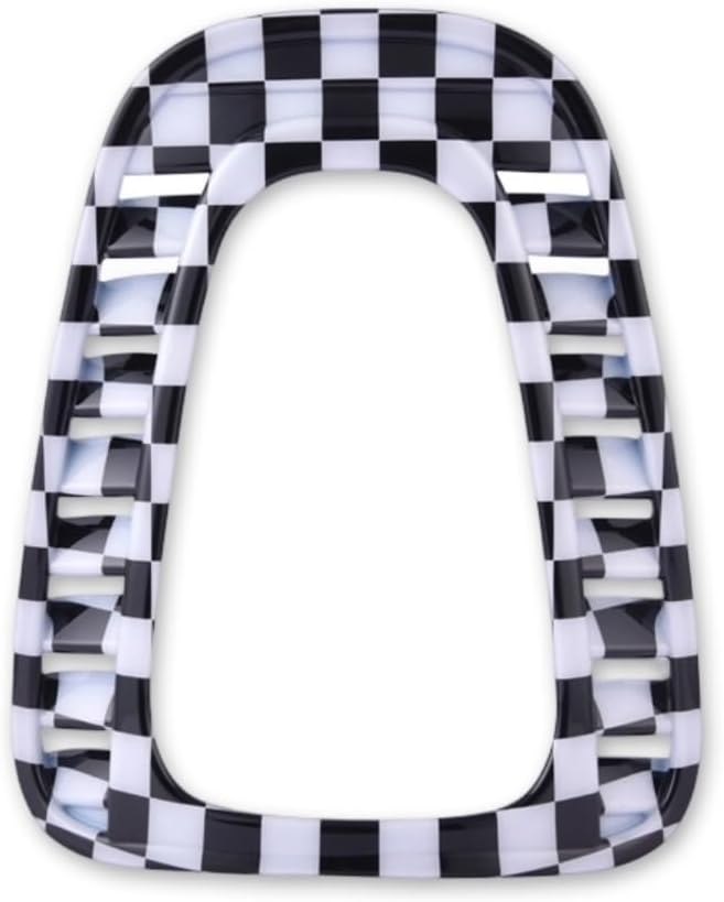 Car Air Outlet Vent Cover Shell Hollowed-Out Full Frame Exterior Decorative Trim Sticker Compatible with MINI Cooper F Series F60 Countryman 2017+ (Checker)