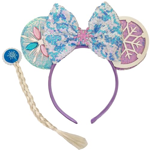 ZHENNAN Headbands with White Wig Bow Hairbands for Women Birthday Decorations Hair Accessories