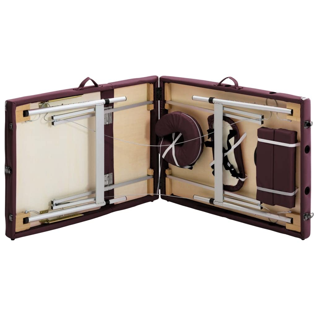 Table de Massage Pliable 3 Zones Aluminium Violet vin,Santé & beauté,Hygiène personnelle,Massage & Relaxation,Tables de Massage,17.05 kg-110199