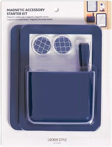 Miniatura 4 de Charmed By Dragons Accesorios magnéticos para casillero, kit de decoración de casillero espejo, pizarra blanca, taza para lápices y 6 imanes de