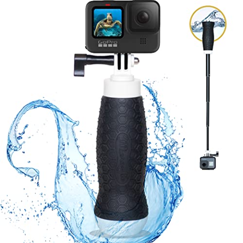 Extendable GoPro Floating Hand Grip + Waterproof Camera Pole Mount 6.5-23