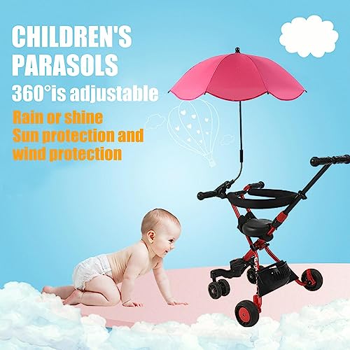 Pacienjo Sombrilla Carro Bebe con Abrazadera Ajustable, Paraguas Carro Bebe, Protección UV 360 Cochecito Sombrilla para Carrito, Playa, Ruedas, Viaje - imagen 2
