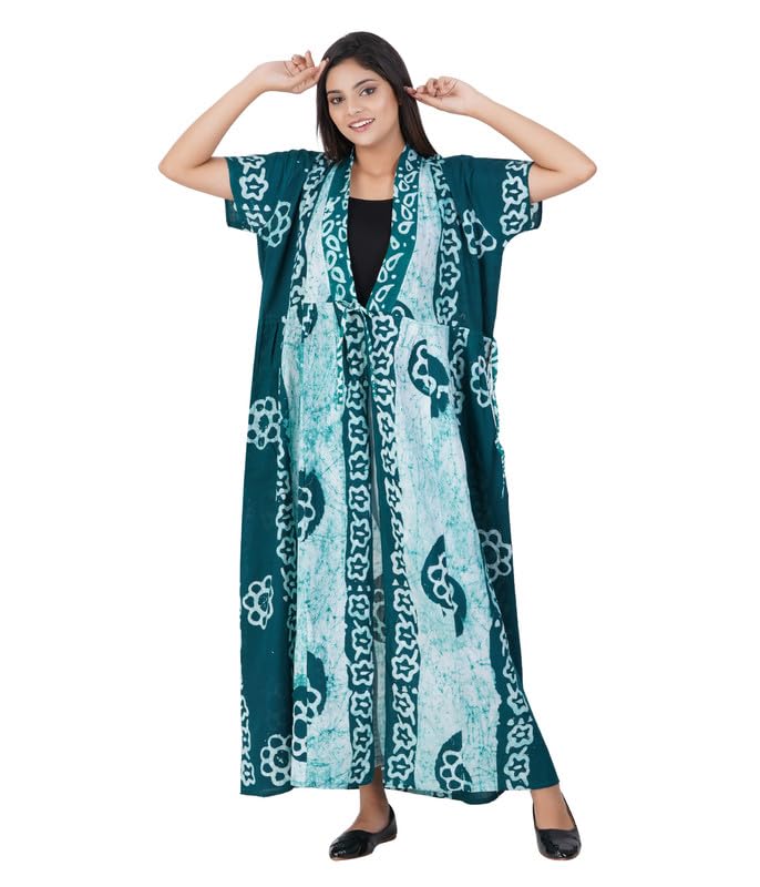 Image of MENMAII Housecoat /Bathrobe[L-4XL] - Full Open Multipurpose Night Gown -a Kind of Adaptive Clothing with Pocket for Women |Full /Calf Length Cotton