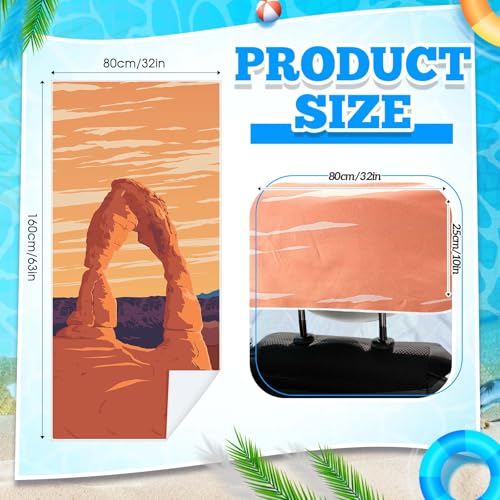 Image of Hahafelt 2 Pack Car Seat Towel Cover with Storage Bag, Rock Arch | 63 x 32 in Car Towel Seat Cover Non Slip Waterproof, Gym Workout Swimming Running, Machine Washable Sweat Absorbent Protector