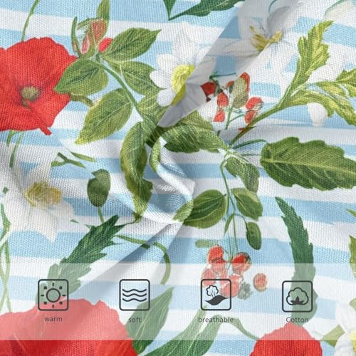 Animal Toddler Underwear Custom 2t Cotton Panties for Girl Floral Red Poppy Flowers Blue Briefs Kids Undies3