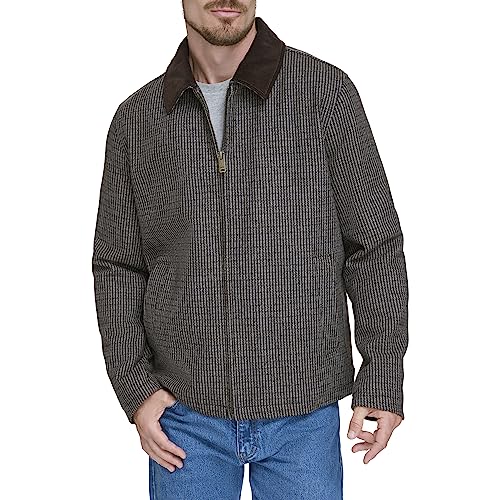 Image of DOCKERS Men's Wool Blend Zip Up Jacket With Quilted Bib