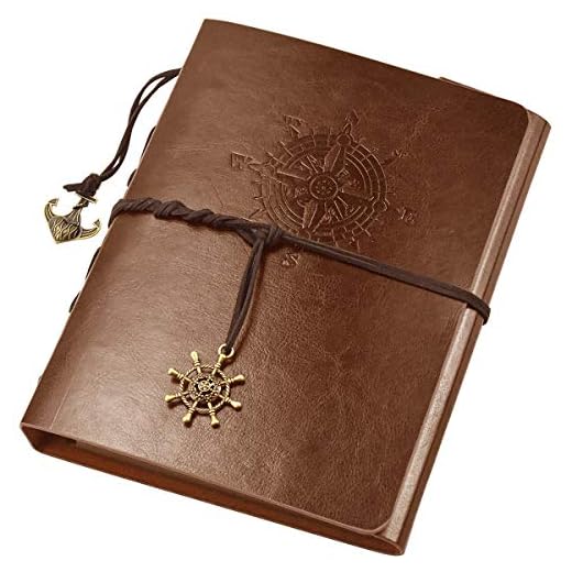 Jinlaili Álbum de Fotos, álbum de Recortes de Cuero, 60 Páginas Negras álbum, Scrapbook Libro de Memoria Hecho a Mano DIY Álbum Kits para el Libro de Visitas de La Boda (Marrón)