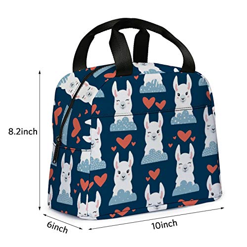 Lunch Bag For Kids, Cute Insulated Kids Lunch Box Container Reusable Cooler Lunch Tote Bag For Children Girls And Boys, School Picnic Travel Outdoors(Midnight Blue With Llama) #TOP5