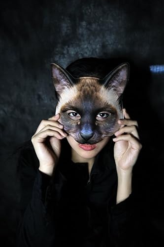 Miniatura 6 de Aiffort 1 máscara de gato realista de Halloween, máscara de gato para Halloween, Navidad, Pascua, accesorio de fiesta de disfraces