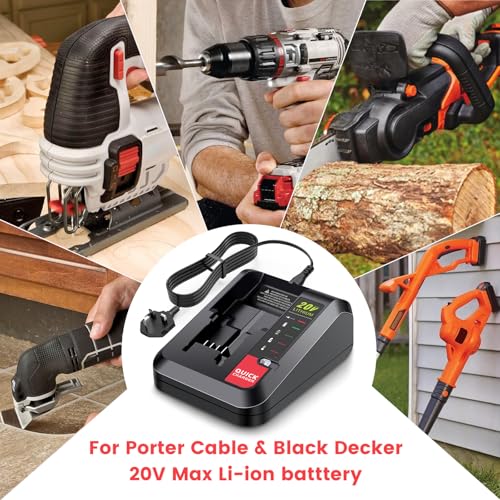 20V Max Lithium Battery Charger for Black & Decker 18V 20V Lithium Ion Battery LLBXR20 LBXR20-OPE LB20 LBX20 LBX4020 LB2X4020 LBXR2020-OPE BL1514 LBXR16 Battery Replacement - Image 6