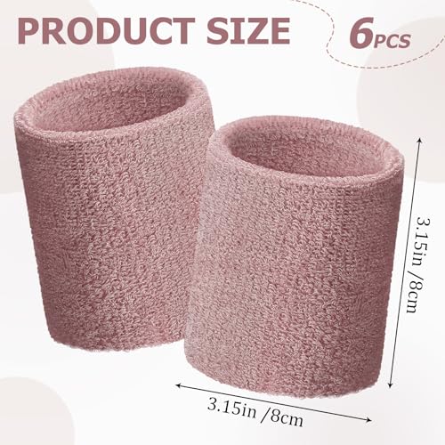 Image of Willbond Wrist Sweatbands, Sports Sweatbands for Competition, Sweat Absorbent, for Basketball, Tennis, Football, Running and Work (Pack of 6)