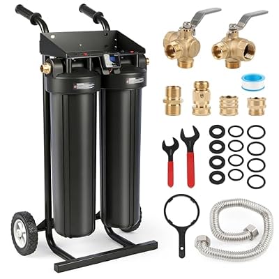 Spotless Water System Deionized Water System for Car Wash, Spot Free Car Wash System with Bypass Valve and Resin Filter, Portable Water Deionizer for Car Detailing, RV, Boats, Windows, No Towel Drying