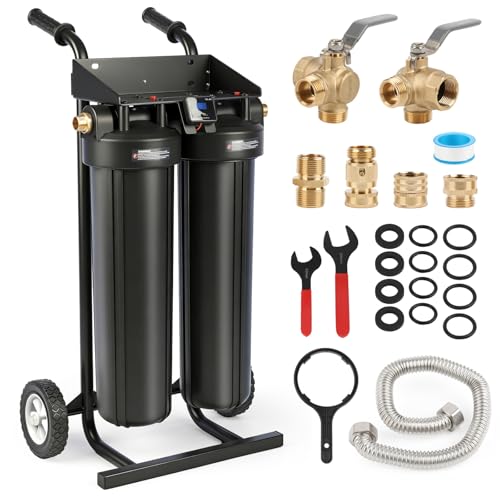 Spotless Water System Deionized Water System for Car Wash Spot Free Car Wash System with Bypass Valve and Resin Filter Portable Water Deionizer for Car Detailing RV Boats Windows No Towel Drying