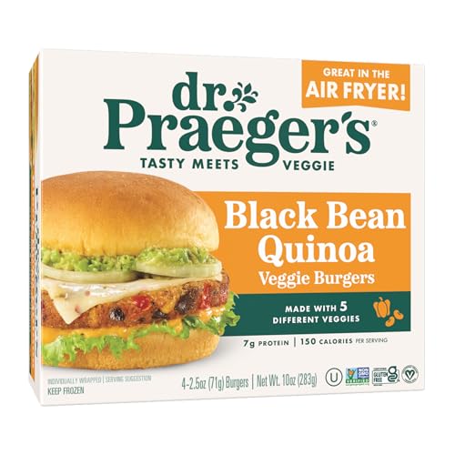 Dr. Praeger's, Black Bean Quinoa Veggie Burgers, 2.5 Ounce, 4 Count