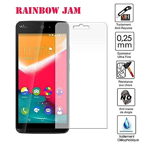 HQ-CLOUD® lot de 2 Films Vitre Verre Trempé de protection d'écran pour WIKO RAINBOW JAM/JAM 4G -...