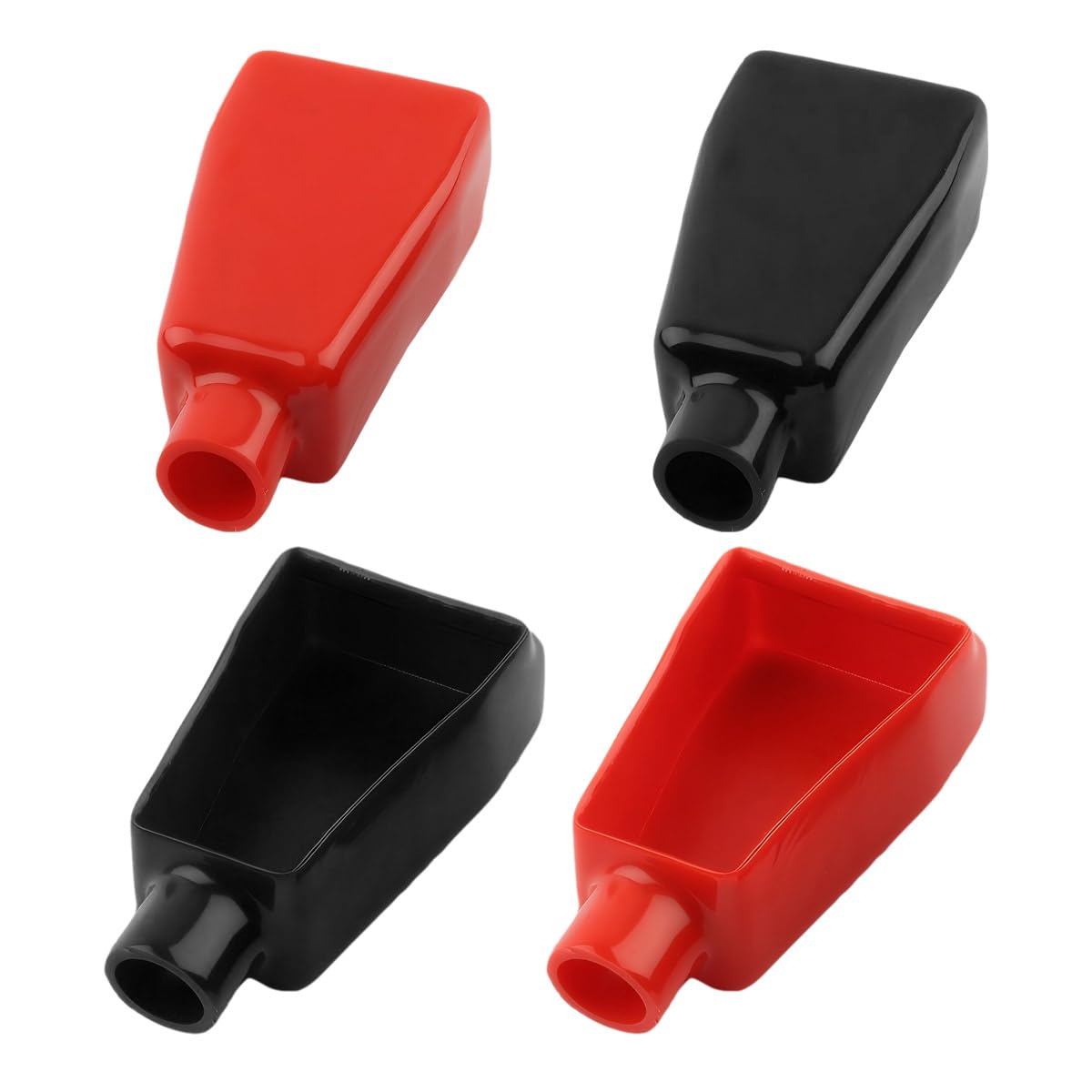 4 PCS Battery Terminal Cover, Soft Rubber Positive Negative Insulating Protective Cover, Flexible Battery Terminal Boots Cable Lug Caps for Car Boat, Car Accessories