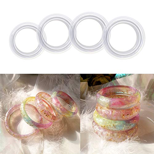 Verttop Better Quality Diy 4 Pcs Different Size Liquid Bracelet Silicone Mould Mold Round For Resin Curve Bangle Bracelet Jewelry Making Casting Mould Handmade Craft #TOP1