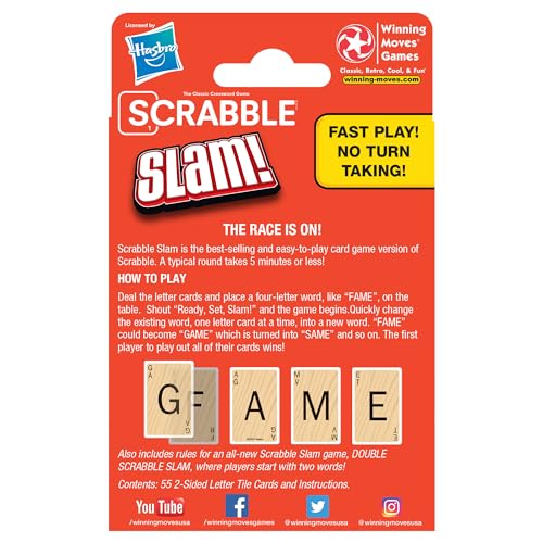 Image of Winning Moves Scrabble Slam, Fast Paced Card Game Version of Scrabble