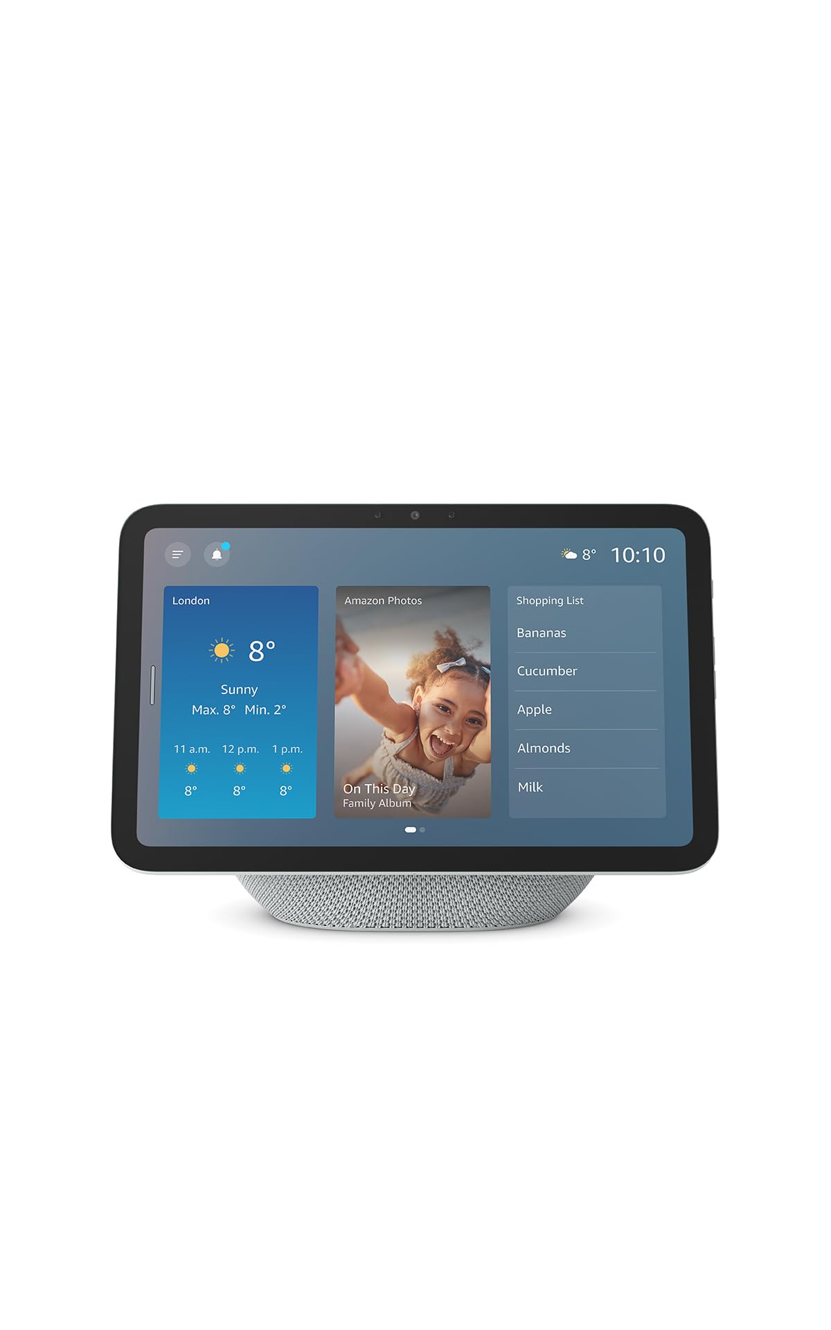 Amazon Echo Show 8 (newest gen), Vibrant HD 8.7" display with spatial audio and Alexa, Glacier White