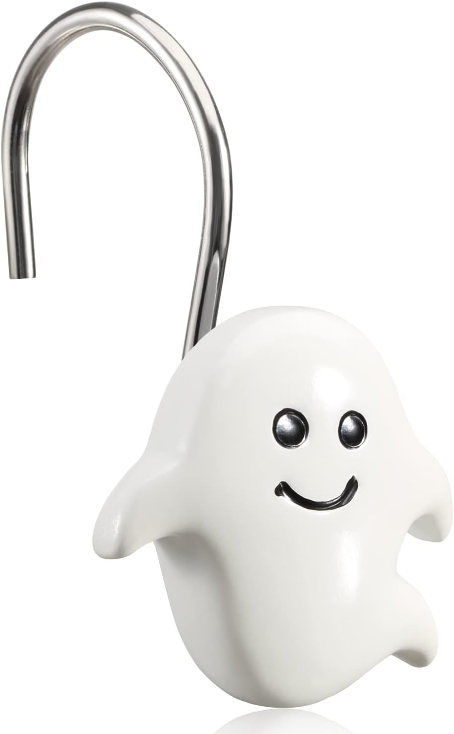 CHICTIE Halloween Shower Curtain Hooks, Black White Nightmare Decorative Shower Rings for Bathroom Shower Curtains Rods,Set of 12 Premium Rust-Resistant Shower Hooks Hangers Cute Spooky Design