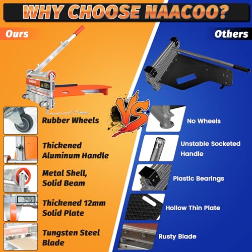 Laminate/Vinyl Floor Cutter with Extra Blade for Work Efficiently,13“ Vinyl Plank Cutter with Wheel - Just 1 Step Meet Angle&Length Cutting, Flooring Tools-Cuts LVP, Engineer Wood, VCT, SPC, WPC.