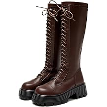 BB BEROBELLO FASHION IS AN ATTITUDE Women's Knee High Boots Goth Punk Platform Lace-up Zip Riding Boots