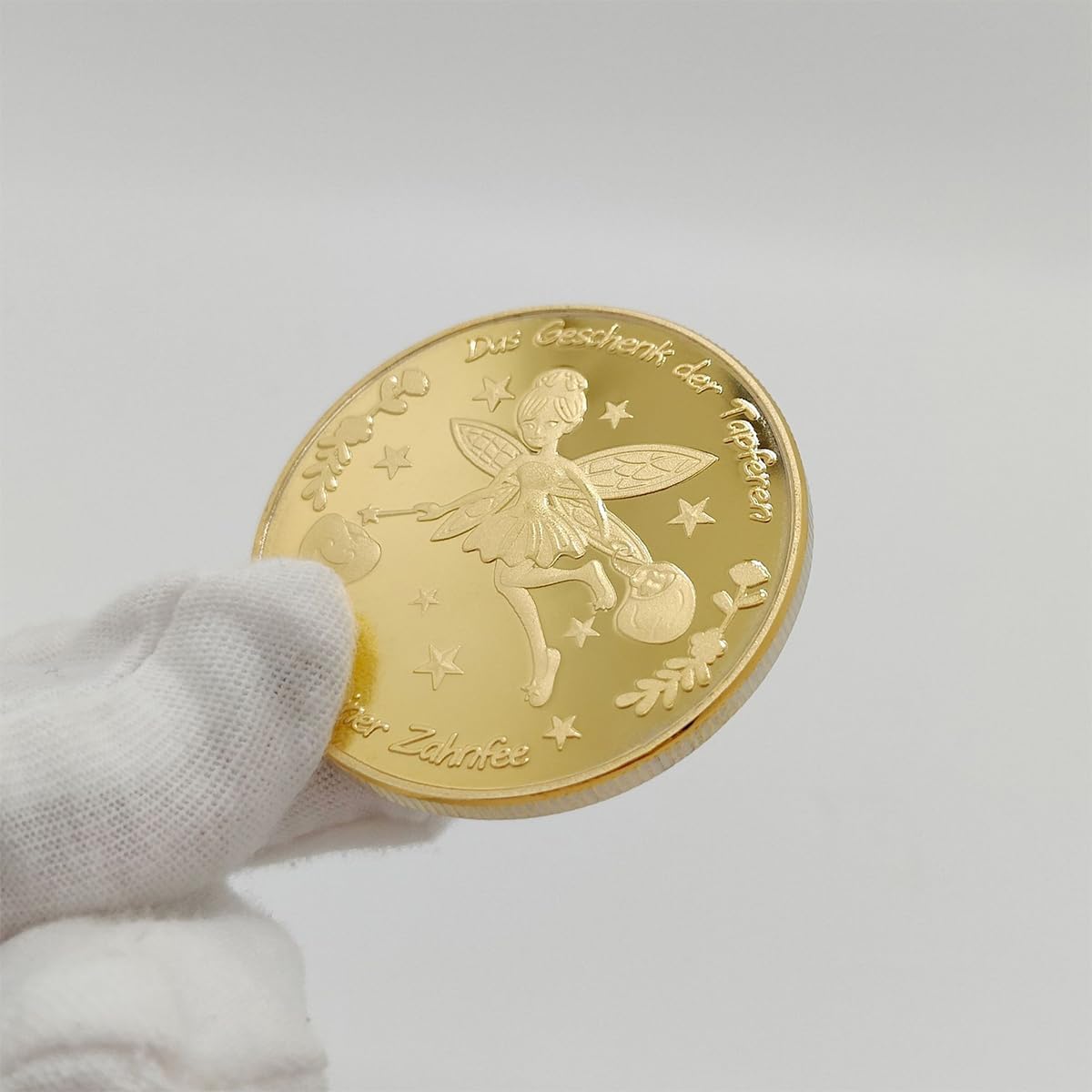 WANGCL 10 SZT. Monety Wróżki Zębuszki Kolorowe Złote Monety Prezent Wróżki Zębuszki Złote Monety Z Różnymi Wzorami Po Obu Stronach Złota Moneta Szczęścia Zębu