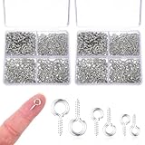 ElevateTech 860 Stück Kleine Ösenschraube Mini-Ösenschrauben, Robuste Ösenschrauben Bolzen Haken Ringschrauben zum Aufhängen von Kunstwerken Kunstprojekten Diademen und Schmuckherstellung (Silber)