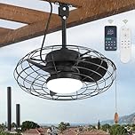 ZMISHIBO Ventilador de Techo Exterior con Luz, IP65 impermeable, LED regulable 3 CCT, mando y app, para terraza, pérgola y porche, varillas 15/25 cm, cable 5 m