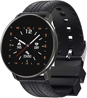 JXFY CY10 Smart Watch, 1.3" Round Touch Screen Sport Waterproof Smartwatch, With Pedometer Heart Rate Monitor Fitness Tracker, Compatible with IOS & Android System(A)