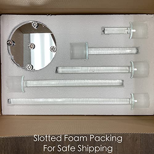 Image of Allgala 23 Inch Glass Candelabra (58CM) Tall 5-Cup Crystal Solid Glass Tube Rod Supported Votive Candelabra-HD89128 - for Wedding Bridal Formal Events