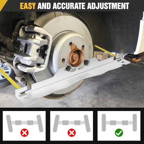 Image of Wheel Alignment Tool, Toe Alignment Tool Plates, Including Tape Measure and Gloves, for Quick and Accurate Measurement of DIY Car Front-end Adjustments (Silver)