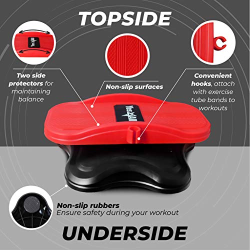 Yes4All Core Ab Twister Board Exercise Equipment For Waist Trainer, Abdominal Exercise- Pair, Black/Red #TOP5