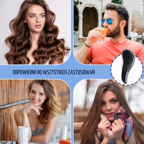 Szczotka do rozczesywania włosów - Ekologiczny grzebień ze zwężającymi się włosami, ergonomiczny kształt, do mokrych włosów, suchych, cienkich, grubych i małych - Praktyczny i niepowtarzalny design