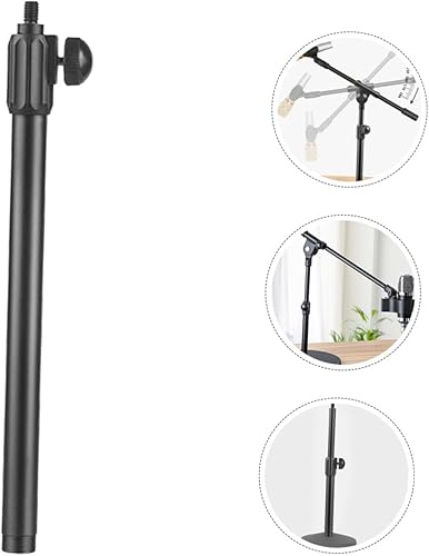 Miniatura 9 de Brazo telescópico brazo de metal poste de micrófono con adaptador de cabeza de tornillo portátil extensible soporte de micrófono accesorio para una
