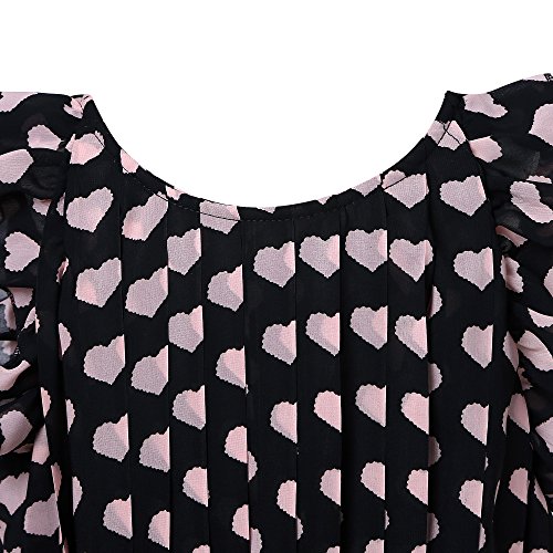 Richie House Girls' Pleated Dress with Ruffled Sleeve Size 3-12Y RH09843