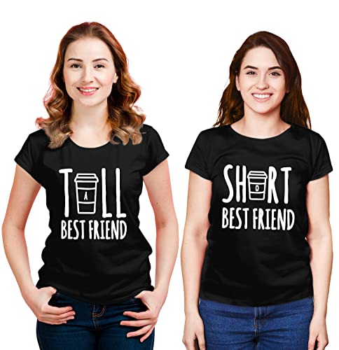 Image of Hangout Hub | Women Tshirts | Tall Short Best Friends | Set of 2