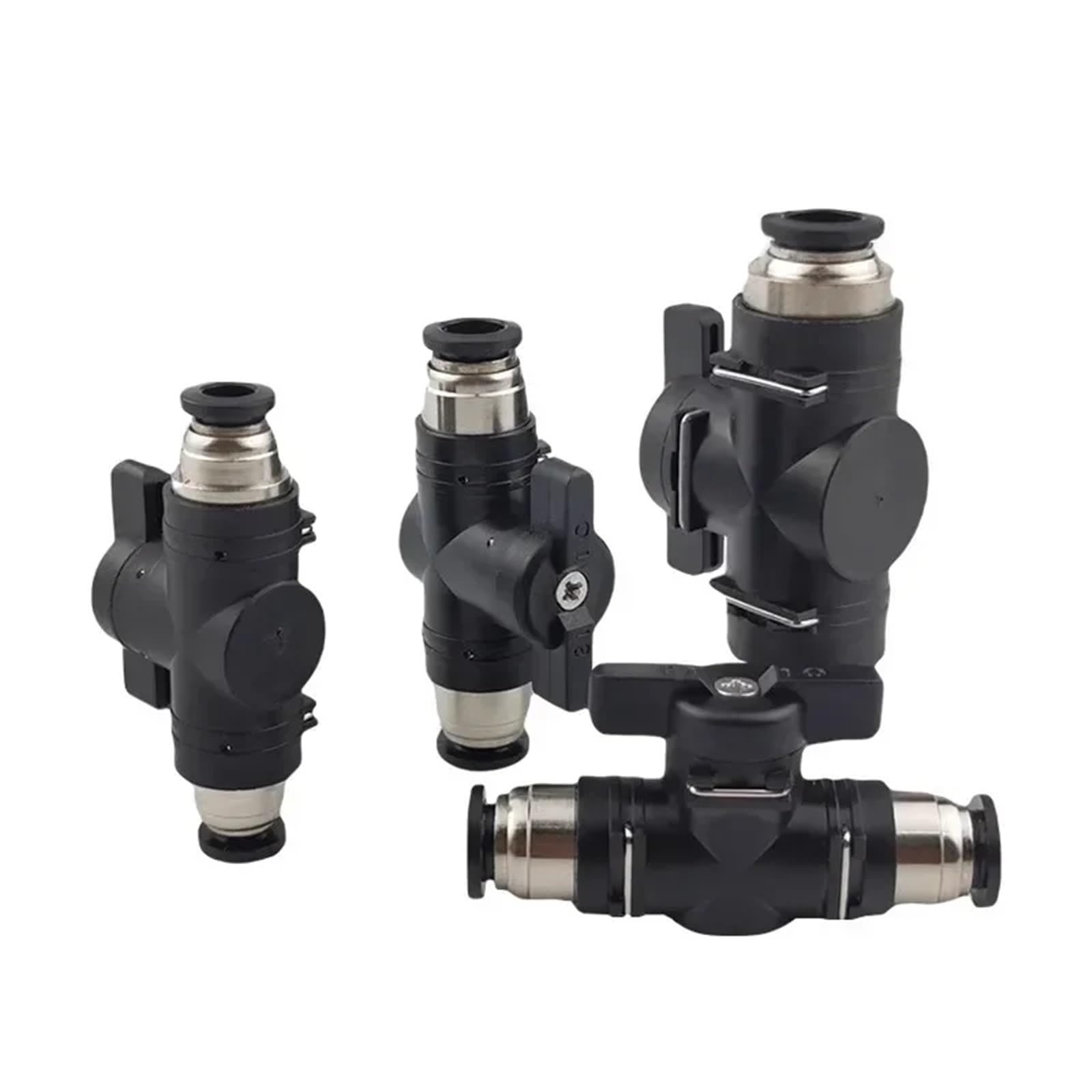 BUC Pneumatischer Schnellanschluss – PU-Schlauchanschluss (4 mm, 6 mm, 8 mm, 10 mm, 12 mm) – manuelles Ventil, Lenkschalter, manuelles Kugelventil(BUC 6MM)