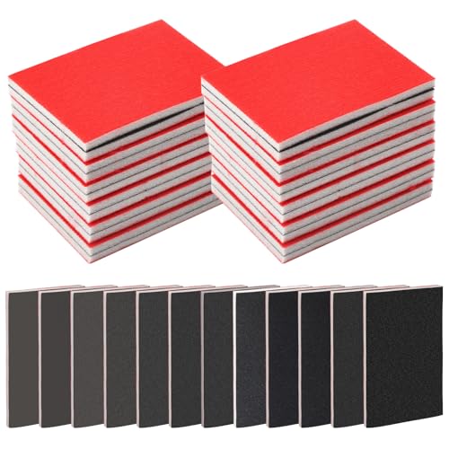 APOMOONS 24 Pcs Grit Sanding Sponge Set 180-3000 Grit Flexible Foam Filled Sandings Pad Untra Fine Sanding Sponges Wet And Dry Blocks Sandpapers Sheets for Wood Metal Model Drywall Furniture Polishing