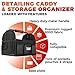 Detailing Caddy Organizer with Handle - Storage, Cars, & Cleaning Caddy for Supplies, Tools, & Home Improvement - Heavy Duty Car Detailing Supplies With Multi-Pockets & Collapsible Tote Design