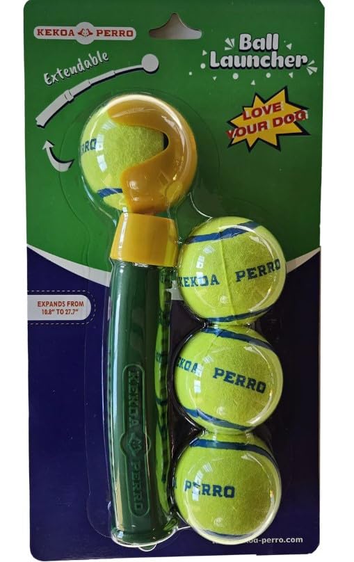 Dog Ball Launcher - Yellow Green 4 Ball Pack