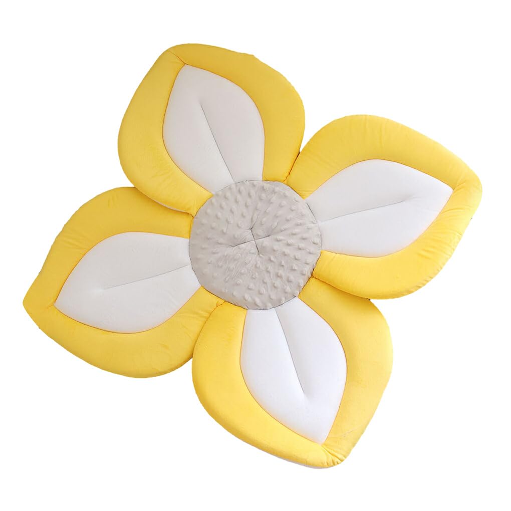siduytin Not Easily Deformed Bath Flower For Newborns Gentle And Soft On Babys Skin Baby Bath Flower Cloth Baby Bath Seat, Yellow side, 80cm