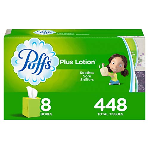 Puffs Plus Lotion Facial Tissues, Cube, 18 Boxes